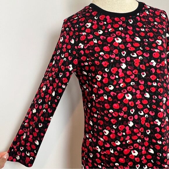 Ralph Lauren Poppy Red Floral Print Jersey Stretch Dress size Small (222) - Picture 4 of 5